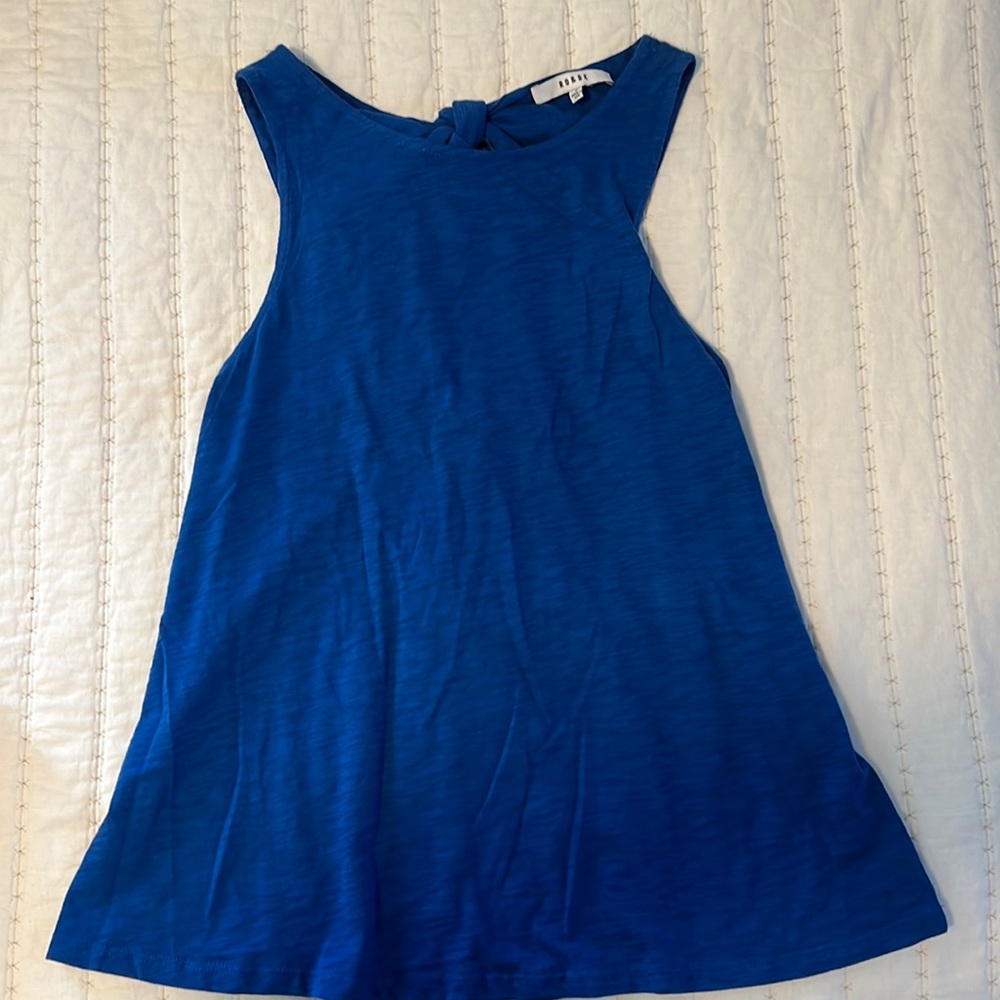 Anthropologie royal blue tank top with back bows - Picture 2 of 4